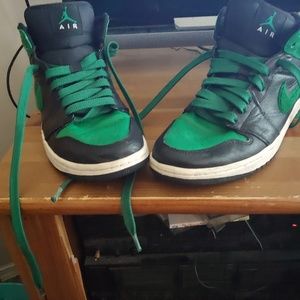 Nike Air Jordans Black/Green